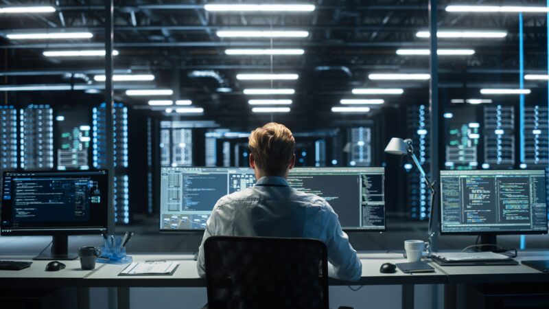 In,The,System,Control,Room,Technical,Operator,Sits,And,Monitors